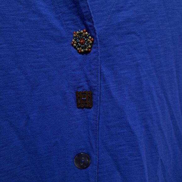 Soft Sorroundings Danielle Mixed Button Placket Trapezoid Hem Summer Dress Small - Picture 9 of 15